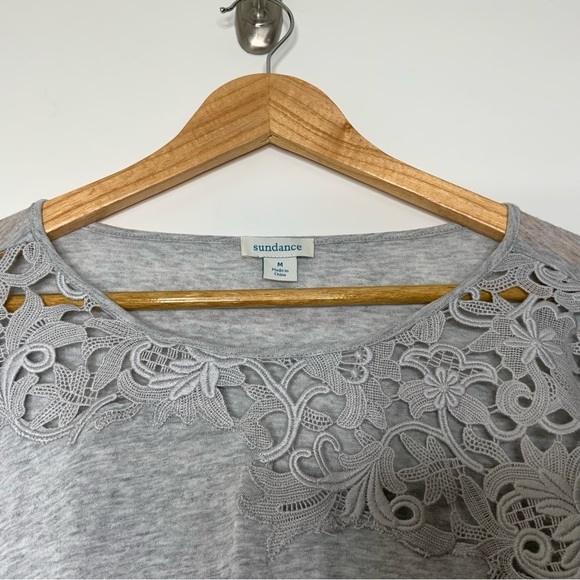Sundance Lovelier Day Long Sleeve Tee in Heather Gray. Size Medium. - Picture 3 of 6